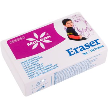 Pesunuustik McLean Eraser 1tk 10,5 x 7 x 3 cm, valge