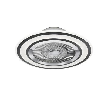 LED-plafoon ventilaatoriga Reality Leuchten Flaga Ø 60 cm must