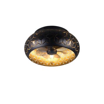 Ventilaator-valgusti Trio Bidar must