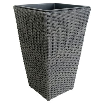 Õuepott polürotang 35 x 35 x 70 cm, must