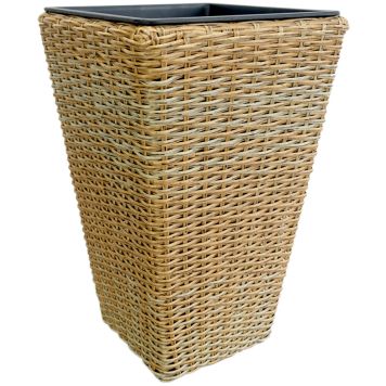 Õuepott polürotang 35 x 35 x 70 cm, helepruun