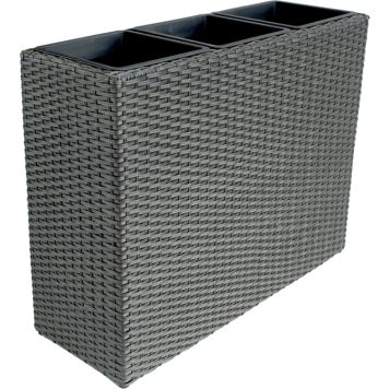 Õuepott polürotang 60 x 28 x 78 cm, must