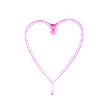 Neon-pilt Süda USB 1 x LED 7W 29 x 38 x 2 cm, roosa