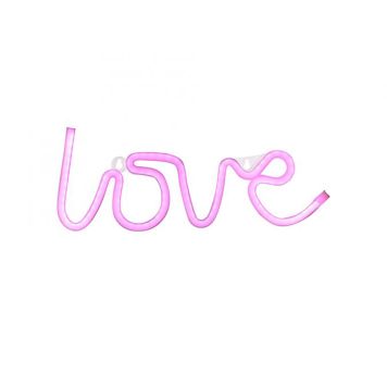 Neon-pilt Love USB 1 xLED 6,5W 43 x 12,5 x 2 cm, roosa