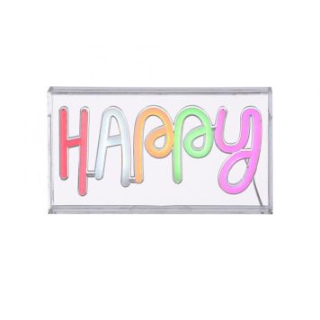 Neon-silt Light Happy Happy USB 1 x LED 6,5 W 23 x 12,7 x 4 cm