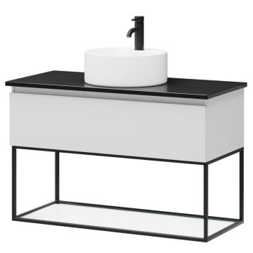 Klaasriiuliga mööblikomplekt Camargue Skärgård IQ+ Classic mattvalge 100 cm