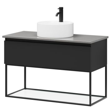 Klaasriiuliga mööblikomplekt Camargue Skärgård IQ+ Classic mattmust 100 cm