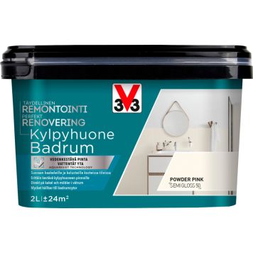 Keraamiliste plaatide värv V33 Kylpyhuone Powder Pink