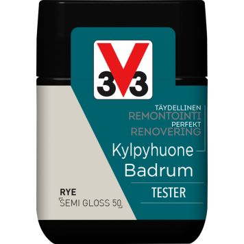 Keraamiliste plaatide värv V33 Kylpyhuone Rye tester