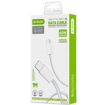 Kaabel USB-C - USB-C  D-Fruit 1m, valge