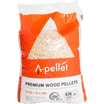Puidupelletid A-pellet Premium 6 mm 15 kg