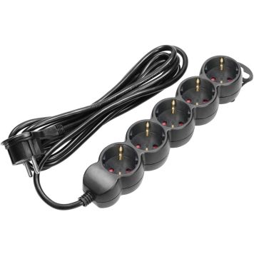 Pikendusjuhe 5-pesa 3 m must