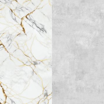 Näidis alumiinium komposiitplaadile Stocksund Stole U4 valge-kuldne marmor / betoon