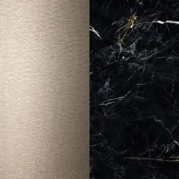 Näidis alumiinium komposiitplaadile Stocksund Stole U7harjatud pronks / must-kuldne marmor