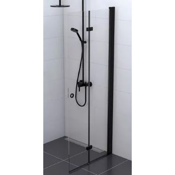 Kokkuvolditav Nordium dušisein 80 x 195 cm kirgas klaas must