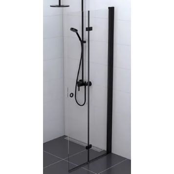 Kokkuvolditav Nordium dušisein 90 x 195 cm kirgas klaas must