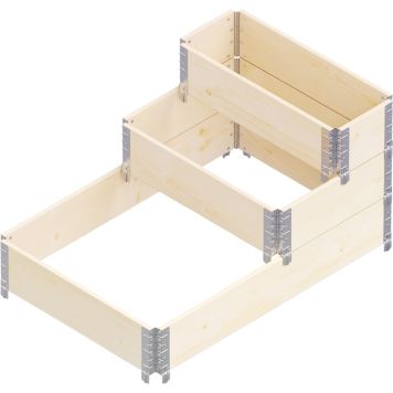 Istutuskastide komplekt 3 tk 120 x 80,80 x 60,80 x 30 cm, naturaalne