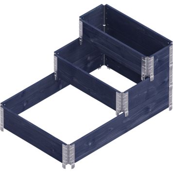 Istutuskastide komplekt 3 tk 120 x 80,80 x 60,80 x 30 cm, must