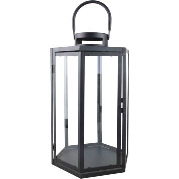 Latern Erika Hexagon 26 x 23 x 41,5 cm, must