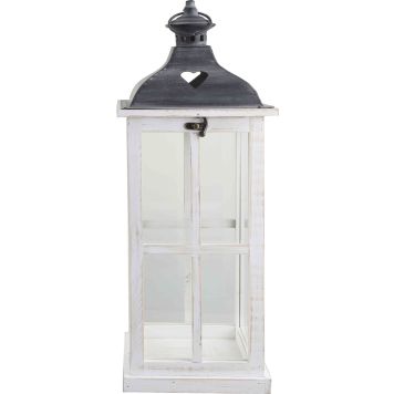 Latern Felicia 19,5 x 19,5 x 50 cm, looduslik valge