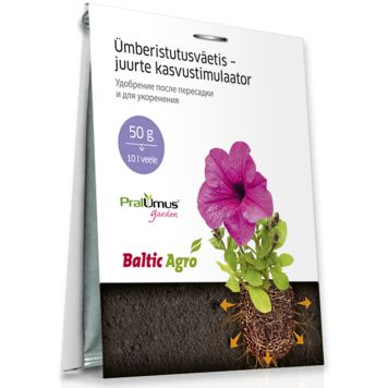 Ümberistutus-juurdumisväetis Pralumus