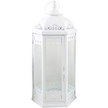 Latern Greta 16,5 x 19 x 41 cm, valge