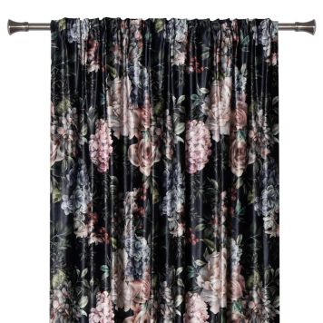 Kardin Hortensia 140 x 260 cm, must