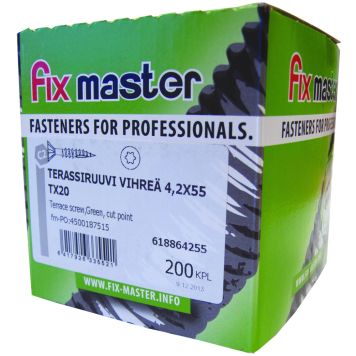 Terrassikruvi Fixmaster 4,2 x 55 mm ruspert roheline 200 tk