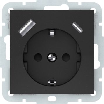 Pistikupesa Vilma QR1000 RP16-002-22/A+C, maandusega, matt must