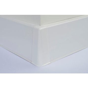 Põrandaliistu välisnurk PVC High Gloss White 22 x 75 mm