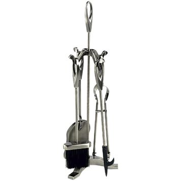 Kaminatarvikute komplekt 4-osaline antiikhõbe