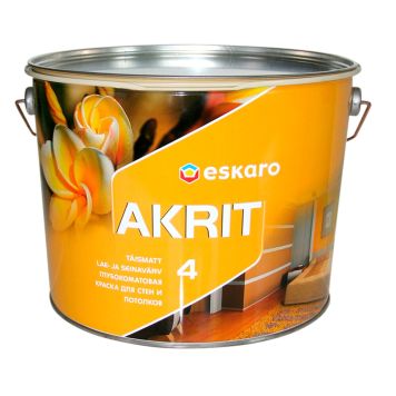 Lae- ja seinavärv Eskaro Akrit 4 A valge 9,5 l