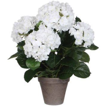 Kunstlill hortensia potis Ø 13,5 cm, valge