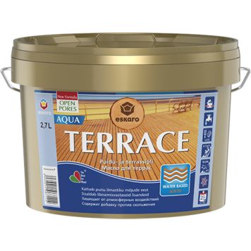 Puidu- ja terrassiõli Eskaro Terrace Aqua 2,7 l värvitu