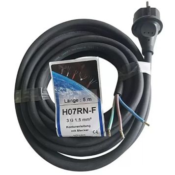 Kummikaabel pistikuga Kabelexpress H07RN-F3x1,5 mm² must 5 m