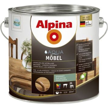 Mööblilakk vesialuseline Alpina Aqua Möbel 2,5 l siidjasmatt