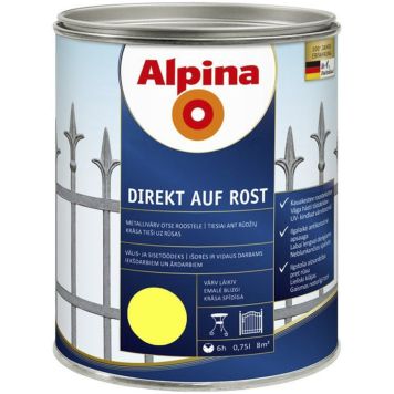 Metallivärv Alpina Direkt Auf Rost 750 ml, kollane läikiv