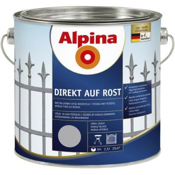 Metallivärv Alpina Direkt Auf Rost 2,5 l, hõbedane läikiv