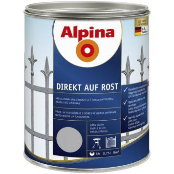 Metallivärv Alpina Direkt Auf Rost 750 ml, hõbedane läikiv