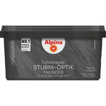 Dekoratiivvärv Alpina Farbrezepte Sturm-Optik 1 l antratsiit