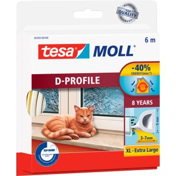 Kummitihend tesa® Moll D-profile 6 m valge