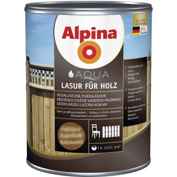 Puidulasuur Alpina Aqua Lasur Für Holz 0,75 l lehis