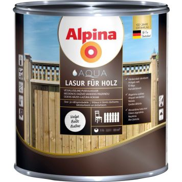 Puidulasuur Alpina Aqua Lasur Für Holz 0,75 l valge