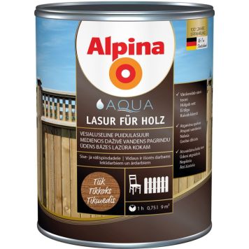 Puidulasuur Alpina Aqua Lasur Für Holz 0,75 l tiik