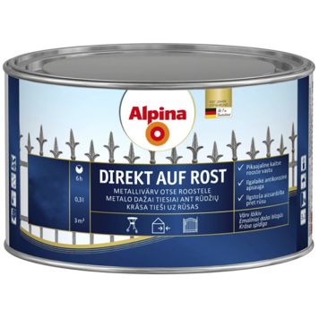 Metallivärv Alpina Direkt Auf Rost 300 ml, pruun läikiv