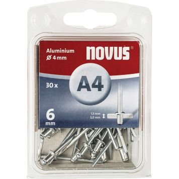 Alumiinium needid Novus A4 x 6 mm 30 tk
