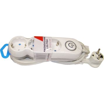 Pikendusjuhe lülitiga 3-pesa, 1,5 m