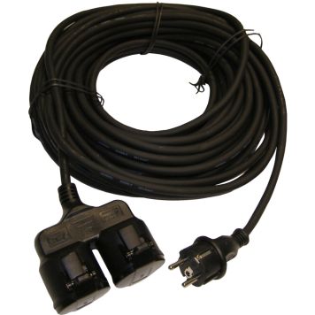 Pikendusjuhe Acuma H05RR-F 3G1,5 must, 2-osaline 10 m