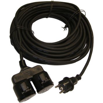 Pikendusjuhe Acuma H05RR-F 3G1,5 must, 2-osaline 20 m