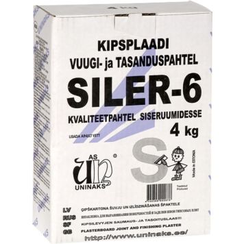 Kipsplaadi vuugi- ja tasanduspahtel Siler-6, 4 kg